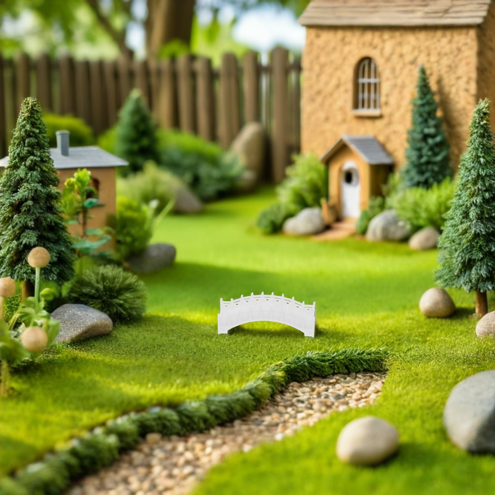 Bonsai Garden Table - 1:100 Scale Miniature Arch Bridge for