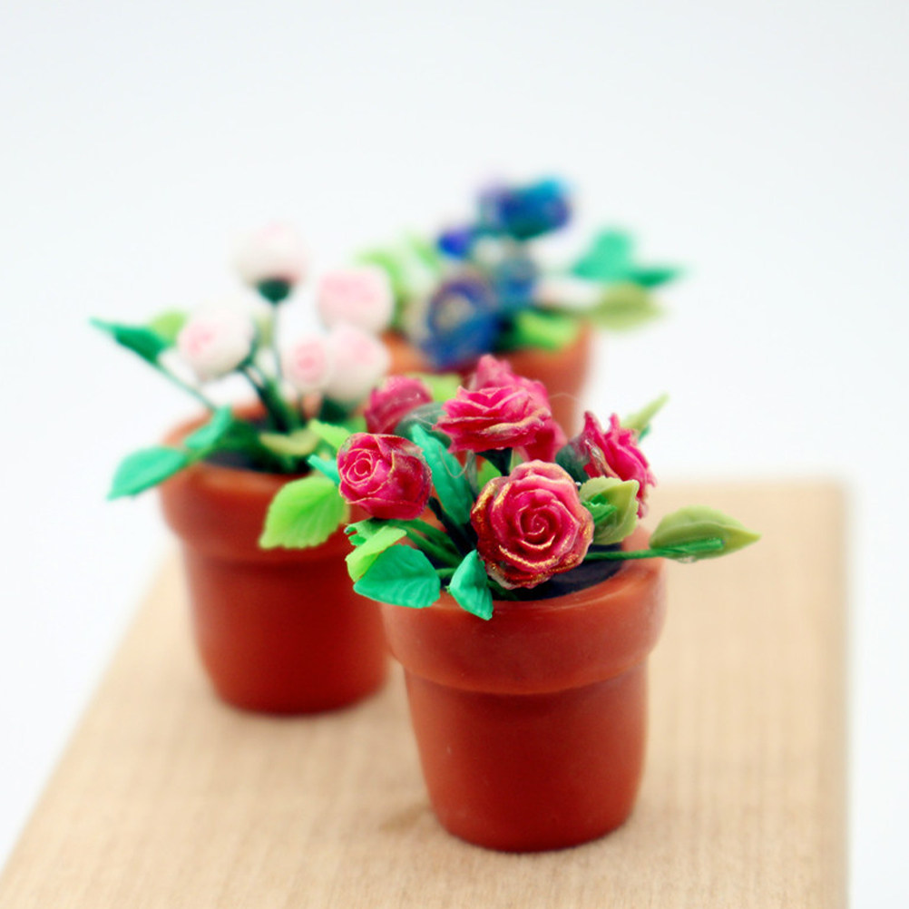 Bonsai Garden Photos - 3Pcs Lifelike Clay Mini Bonsai Adornment