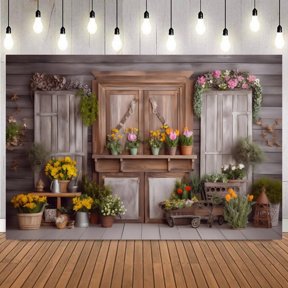 Bonsai Garden Photos - Spring Floral Arch Photo Backdrop Garden