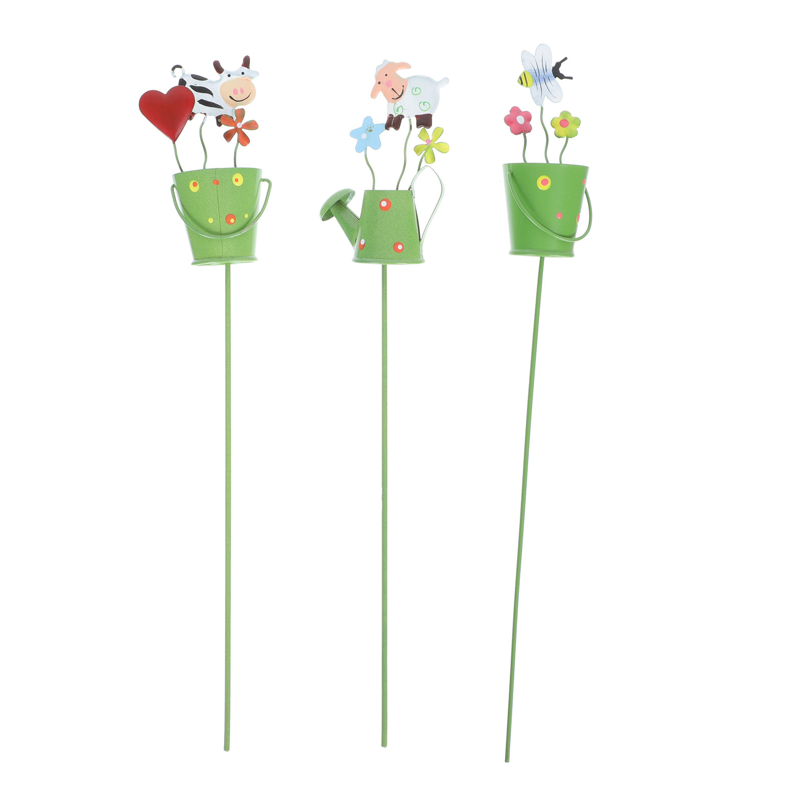 3Pcs Metal Garden Stakes Carto - Bonsai Garden Photos recension och pris