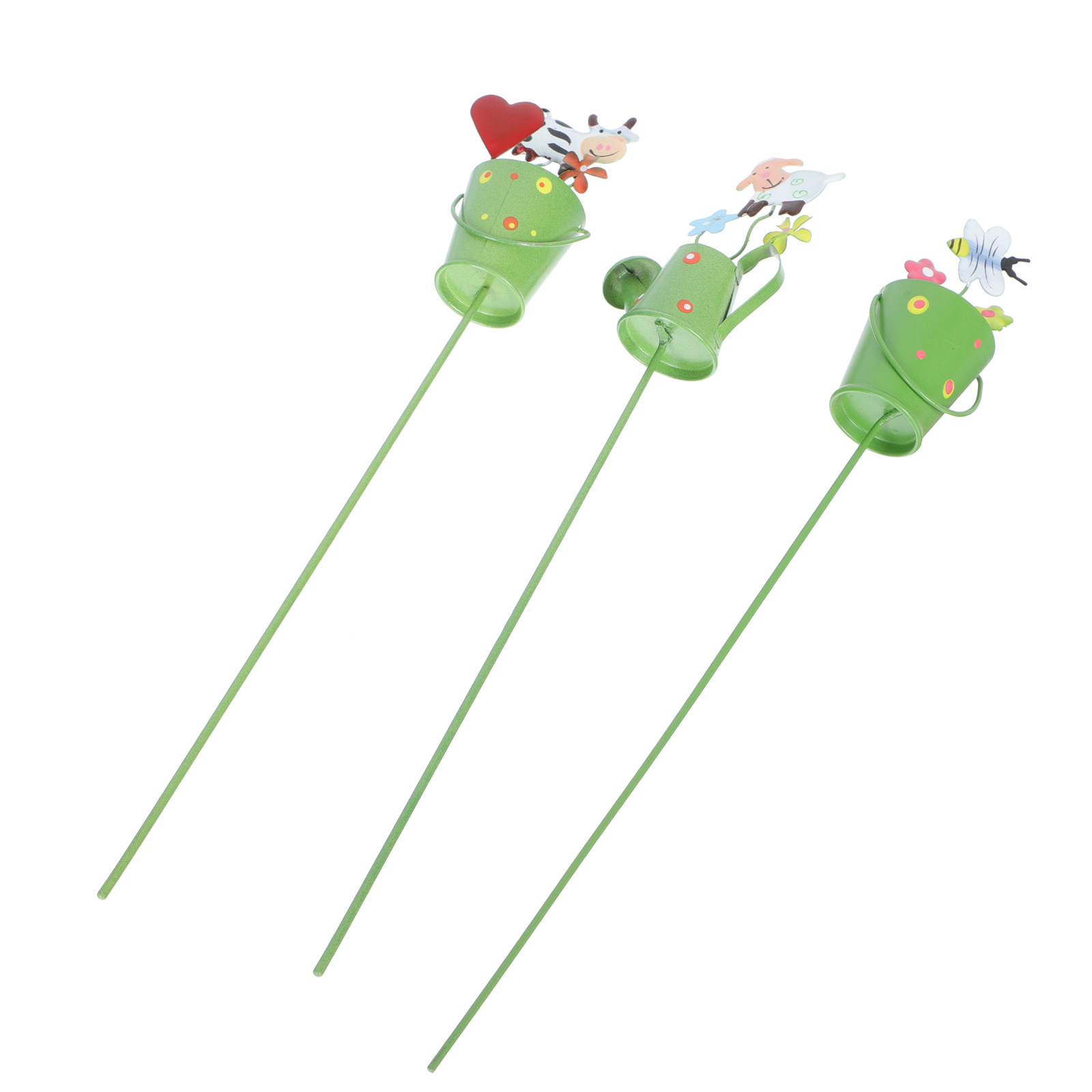 3Pcs Metal Garden Stakes Carto - Bonsai Garden Photos recension och pris