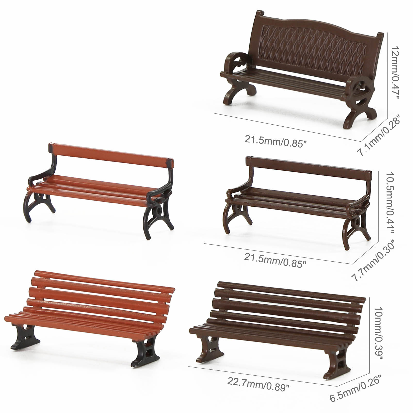 Evemodel 12pcs HO Scale 1:87 G - Bonsai Garden Bench recension och pris