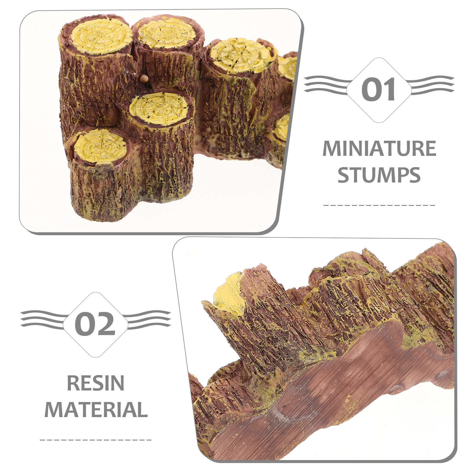 3Pcs Resin Mini Tree Stumps Re - Bonsai Garden Table recension och pris