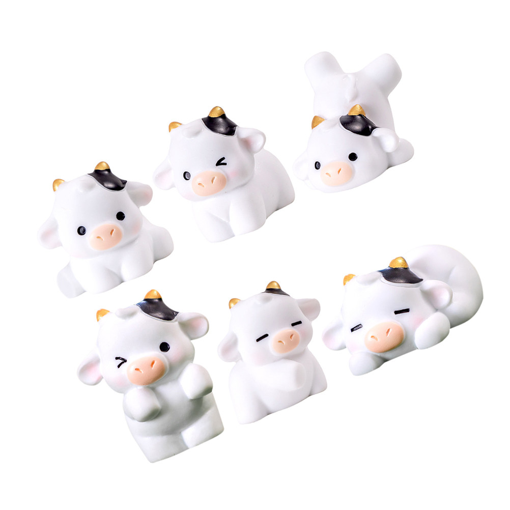 6pcs Mini Cow Figurines Resin  - Bonsai Garden Photos recension och pris