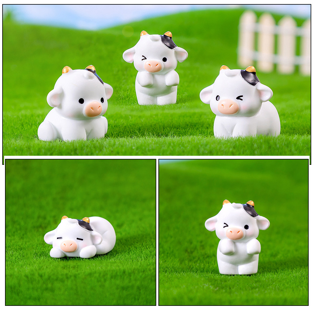 6pcs Mini Cow Figurines Resin  - Bonsai Garden Photos recension och pris