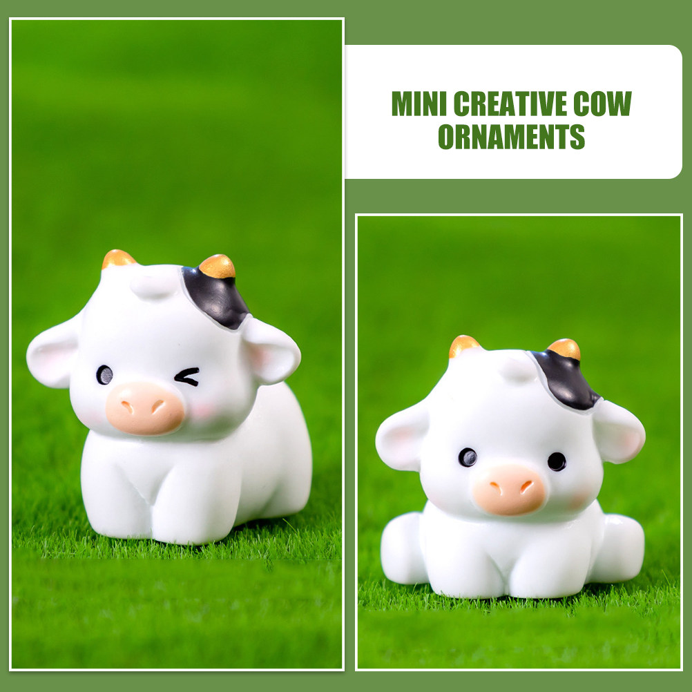 6pcs Mini Cow Figurines Resin  - Bonsai Garden Photos recension och pris