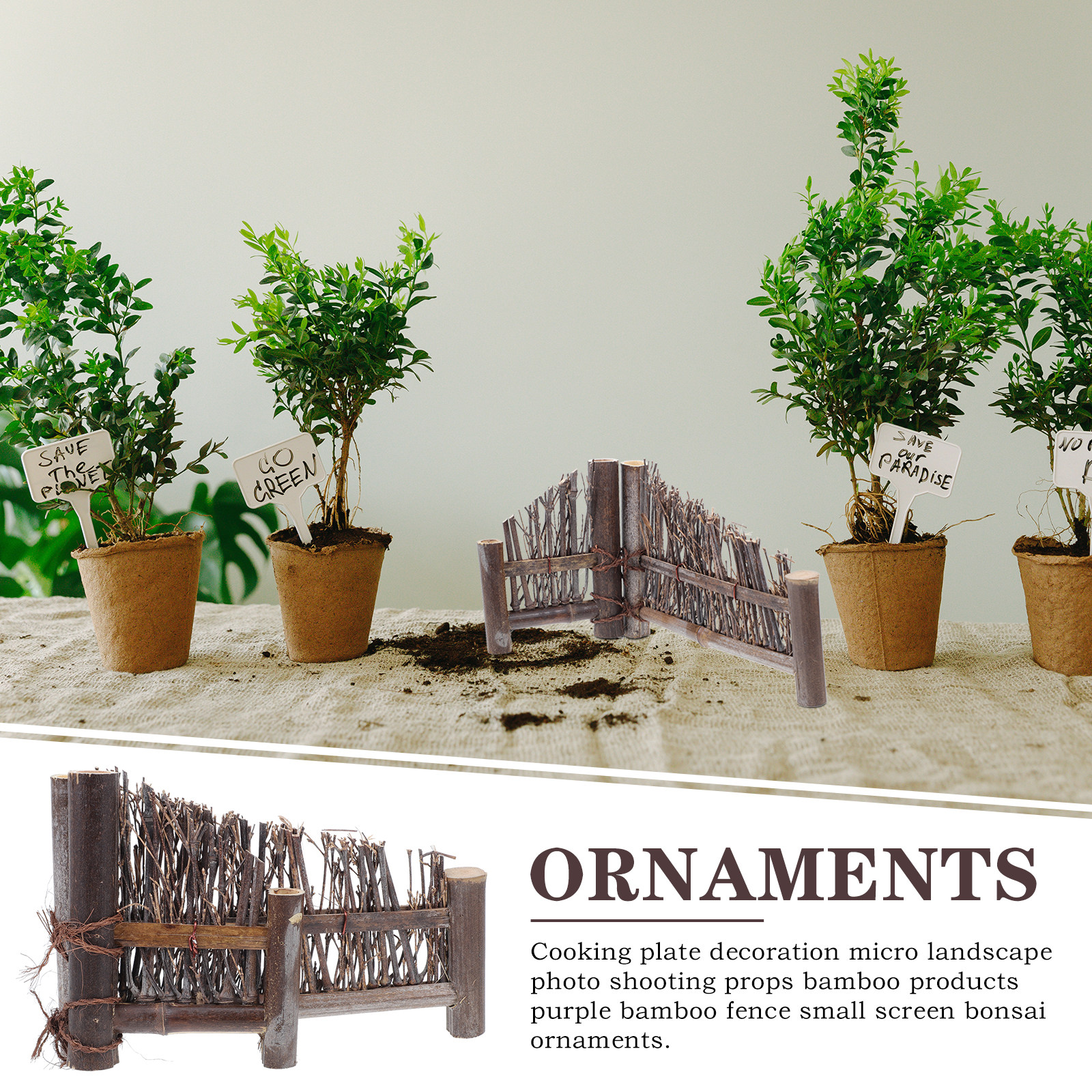 Delicate Bamboo Fence Ornament - Bonsai Garden Photos recension och pris