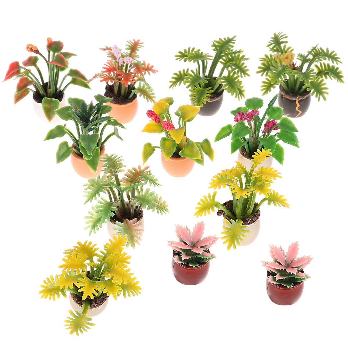 10Pcs Mini Plastic Potted Colo - Bonsai Garden World recension och pris