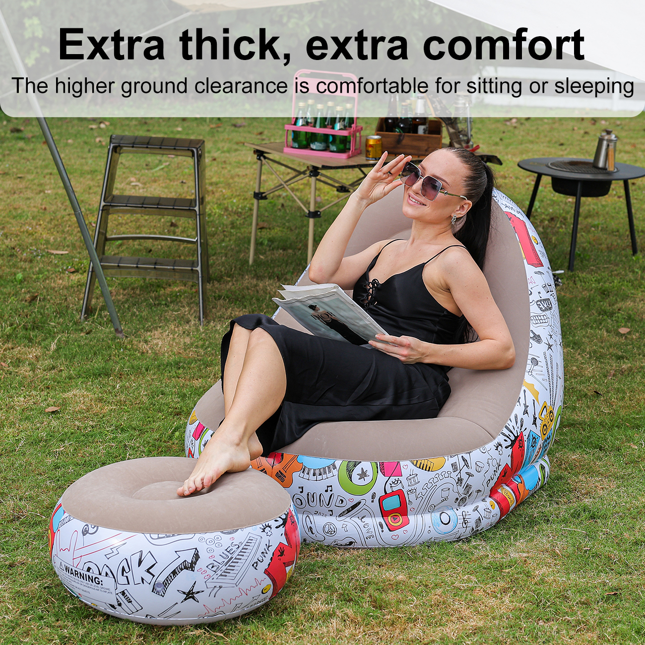 1PC Inflatable Lounger Chair w - Bonsai Garden Bench recension och pris