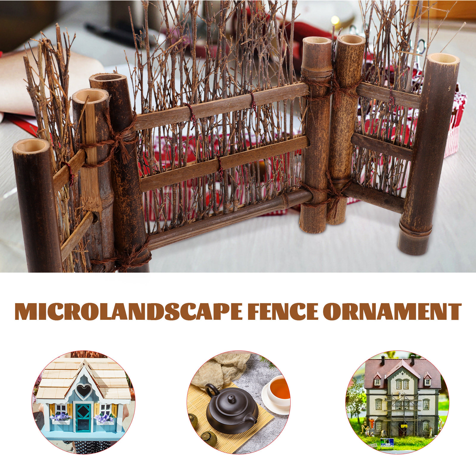 Mini Bamboo Fence Decor Micro  - Bonsai Garden Photos recension och pris