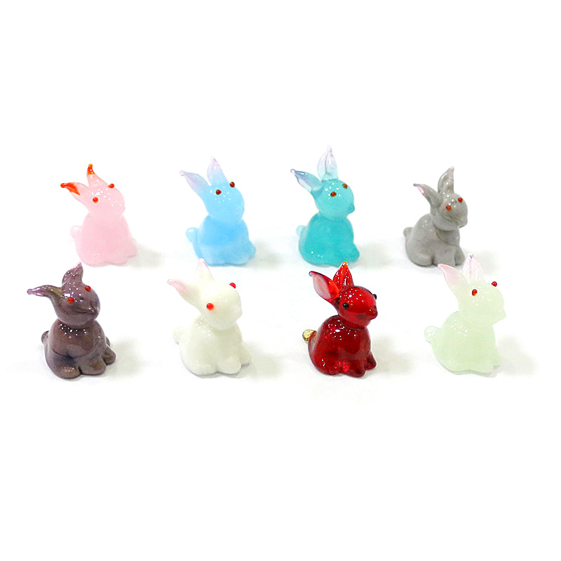 2pcs Mini Glass Bunny Figurine - Bonsai Garden Table recension och pris