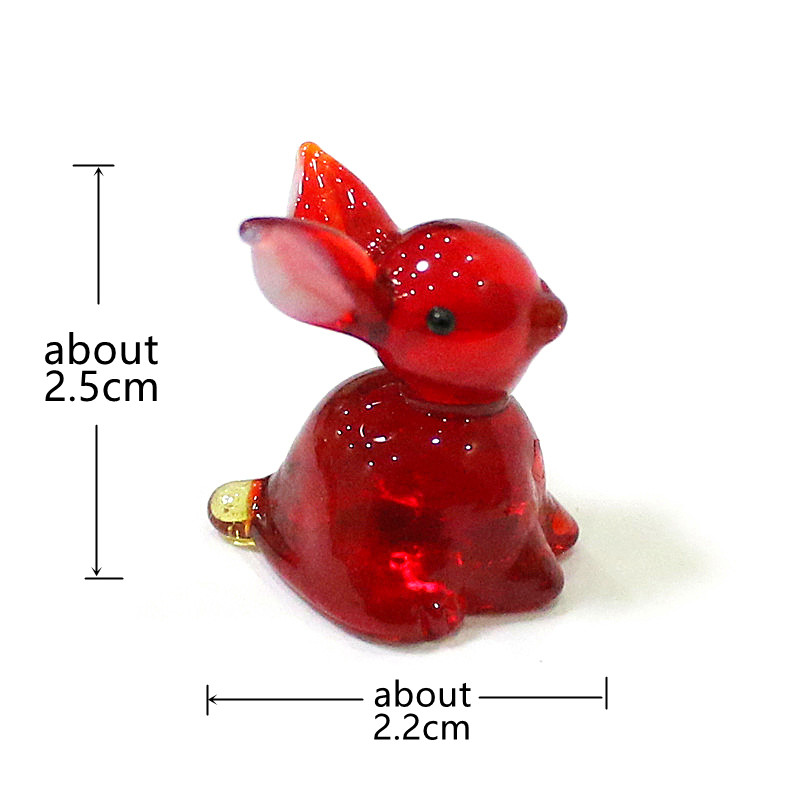 2pcs Mini Glass Bunny Figurine - Bonsai Garden Table recension och pris