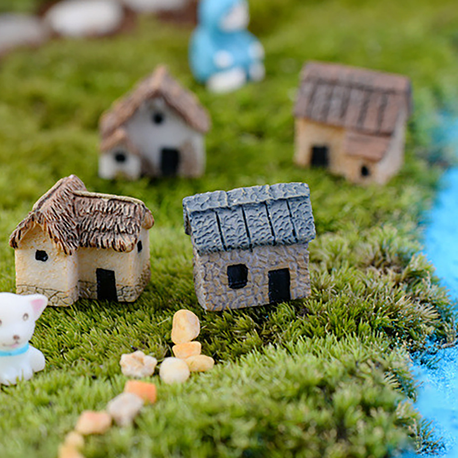 4Pcs Miniature Village Houses  - Bonsai Garden World recension och pris