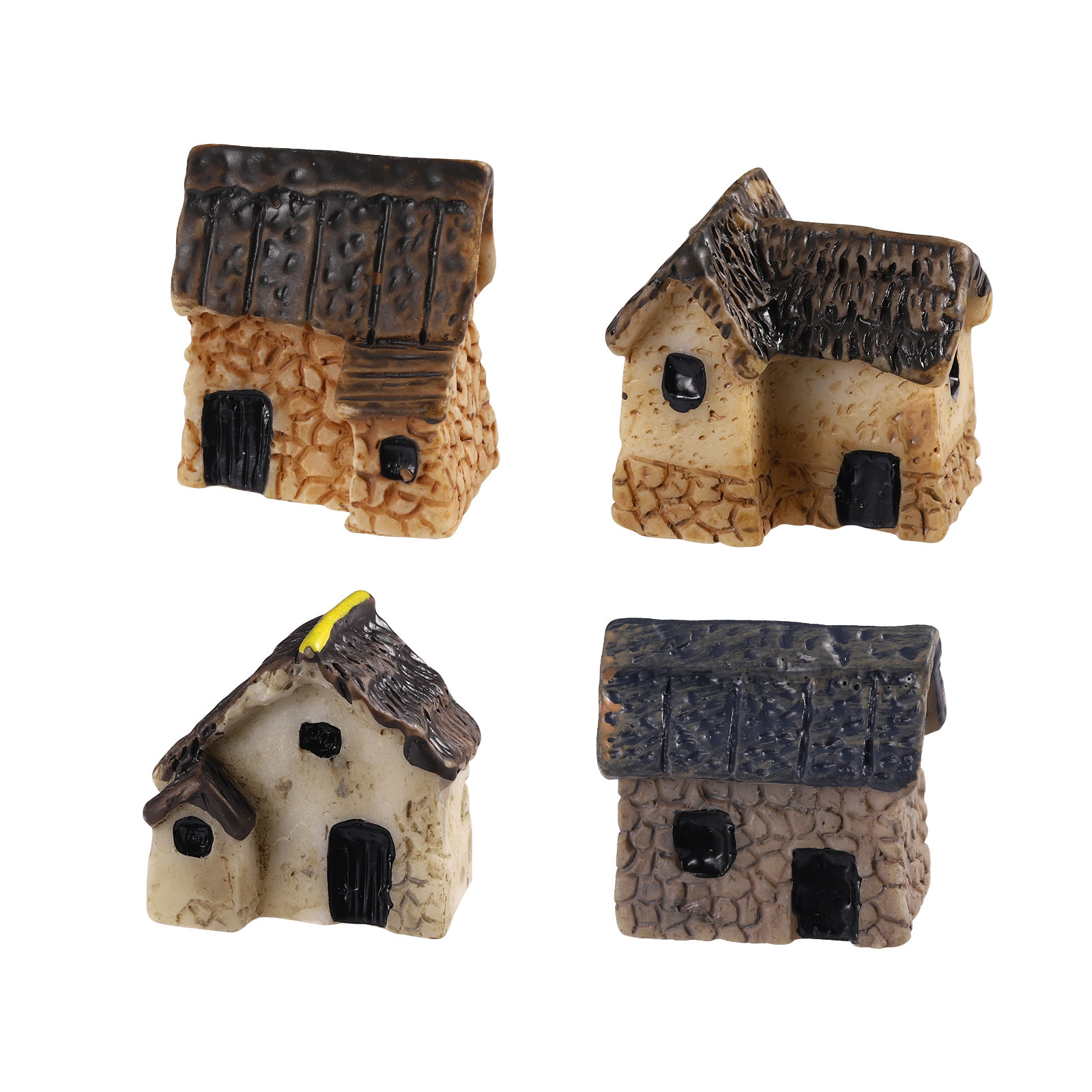 4Pcs Miniature Village Houses  - Bonsai Garden World recension och pris