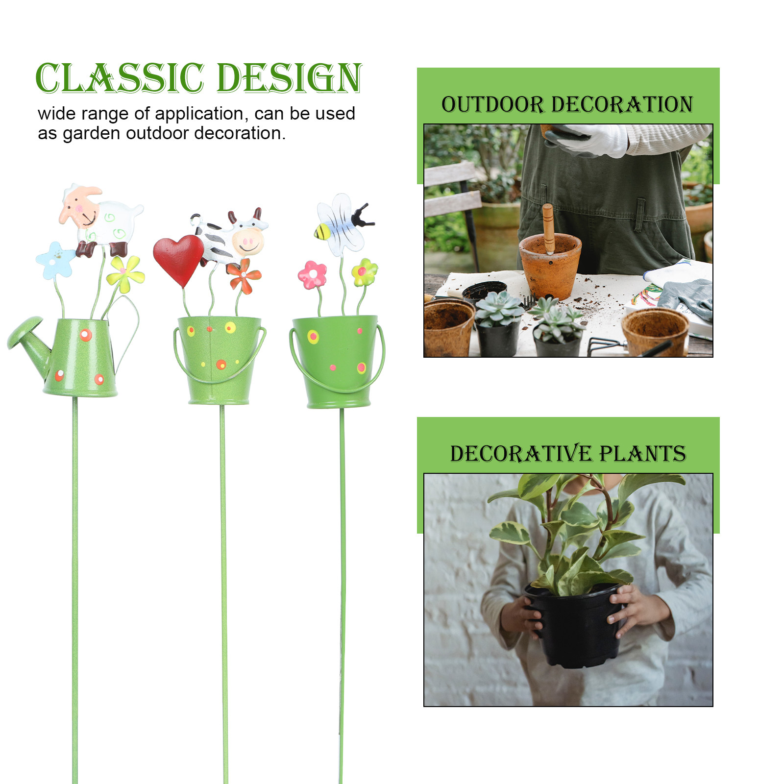 3Pcs Iron Art Ornament Flower  - Bonsai Garden Photos recension och pris